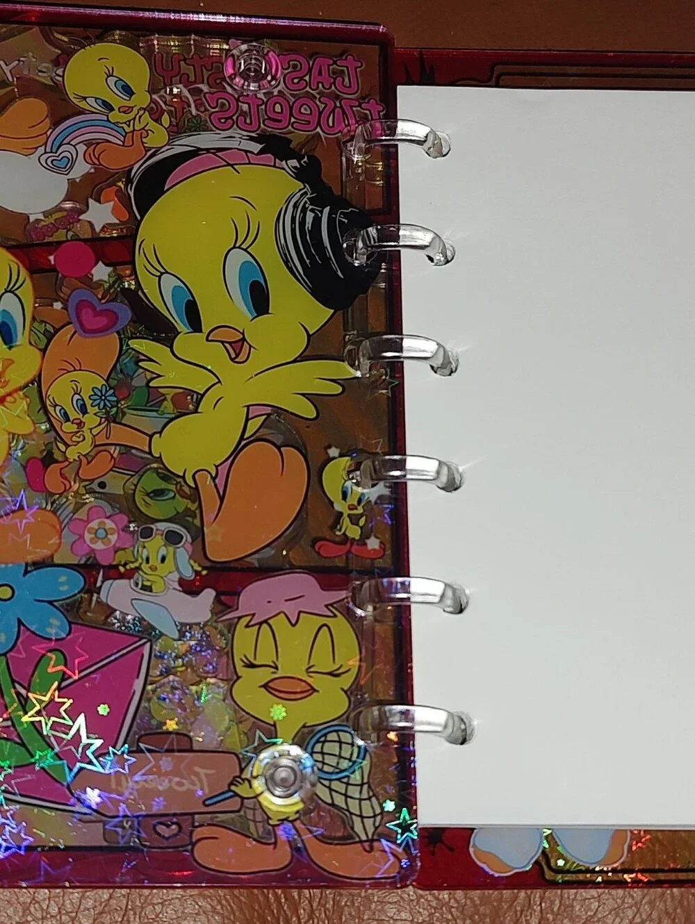 New! A7 Tweety Bird Acrylic Shaker Notebook With Paper